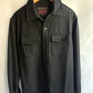 Schott NYC Men's Black Wool blend CPO shirt jacket model 7810 Size M Shacket